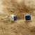 Lapis lazuli stud earrings, 'Hindu Galaxy' - Lapis Lazuli Earrings Handmade Sterling Silver Jewelry India
