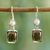 Cultured pearl and smoky quartz dangle earrings, 'Bangalore Glam' - Pearls and Smoky Quartz Earrings from India