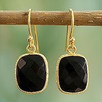 Featured review for Gold vermeil onyx dangle earrings, Mughal Nights