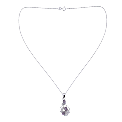 Halskette mit Amethyst-Anhänger - Handgefertigte Halskette aus Sterlingsilber und Amethyst