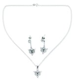 Moonstone floral jewelry set, 'Silver Clover' -  Moonstone and Sterling Silver Floral Jewelry Set