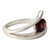 Garnet solitaire ring, 'Dazzling Love' - Handcrafted Modern Sterling Silver Solitaire Garnet Ring thumbail