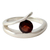 Garnet solitaire ring, 'Dazzling Love' - Handcrafted Modern Sterling Silver Solitaire Garnet Ring (image 2b) thumbail