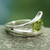 Peridot solitaire ring, 'Dazzling Love' - Artisan Crafted Solitaire Peridot Ring from India (image 2b) thumbail