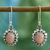 Pink opal flower earrings, 'Peace' - Pink opal flower earrings