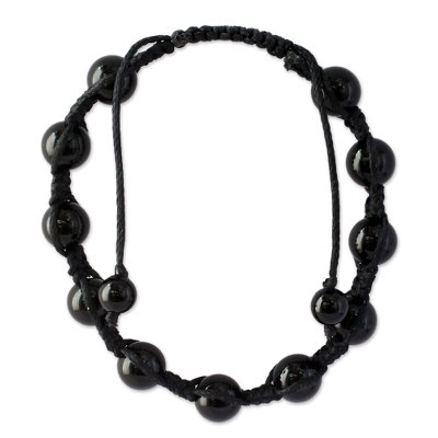 Onyx Shamballa Bracelet Handmade Jewelry from India