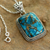 Sterling silver pendant necklace, 'Delhi Blue' - Sterling Silver and Recon Turquoise Necklace from India (image 2b) thumbail