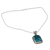 Sterling silver pendant necklace, 'Delhi Blue' - Sterling Silver and Recon Turquoise Necklace from India (image 2c) thumbail