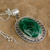 Malachite pendant necklace, 'Forest Whirlwind' - Sterling Silver Necklace Malachite Jewelry from India (image 2b) thumbail