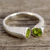 Peridot wrap ring, 'Face to Face' - Handcrafted Jewelry Silver and Peridot Wrap Ring from India (image 2) thumbail