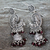 Garnet chandelier earrings, 'Paisley Peacock' - Sterling Silver and Garnet Chandelier Earrings from India (image p196084) thumbail