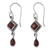 Garnet dangle earrings, 'Fire of Love' - Natural Garnet and Sterling Silver Earrings Indian Jewelry (image 2a) thumbail