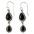 Onyx dangle earrings, 'Midnight Teardrops' - Onyx Earrings Handmade with Sterling Silver India Jewelry (image 2a) thumbail