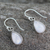 Rainbow moonstone dangle earrings, 'Luminous Light' - Rainbow Moonstone Earrings India Sterling Silver Jewelry (image 2b) thumbail