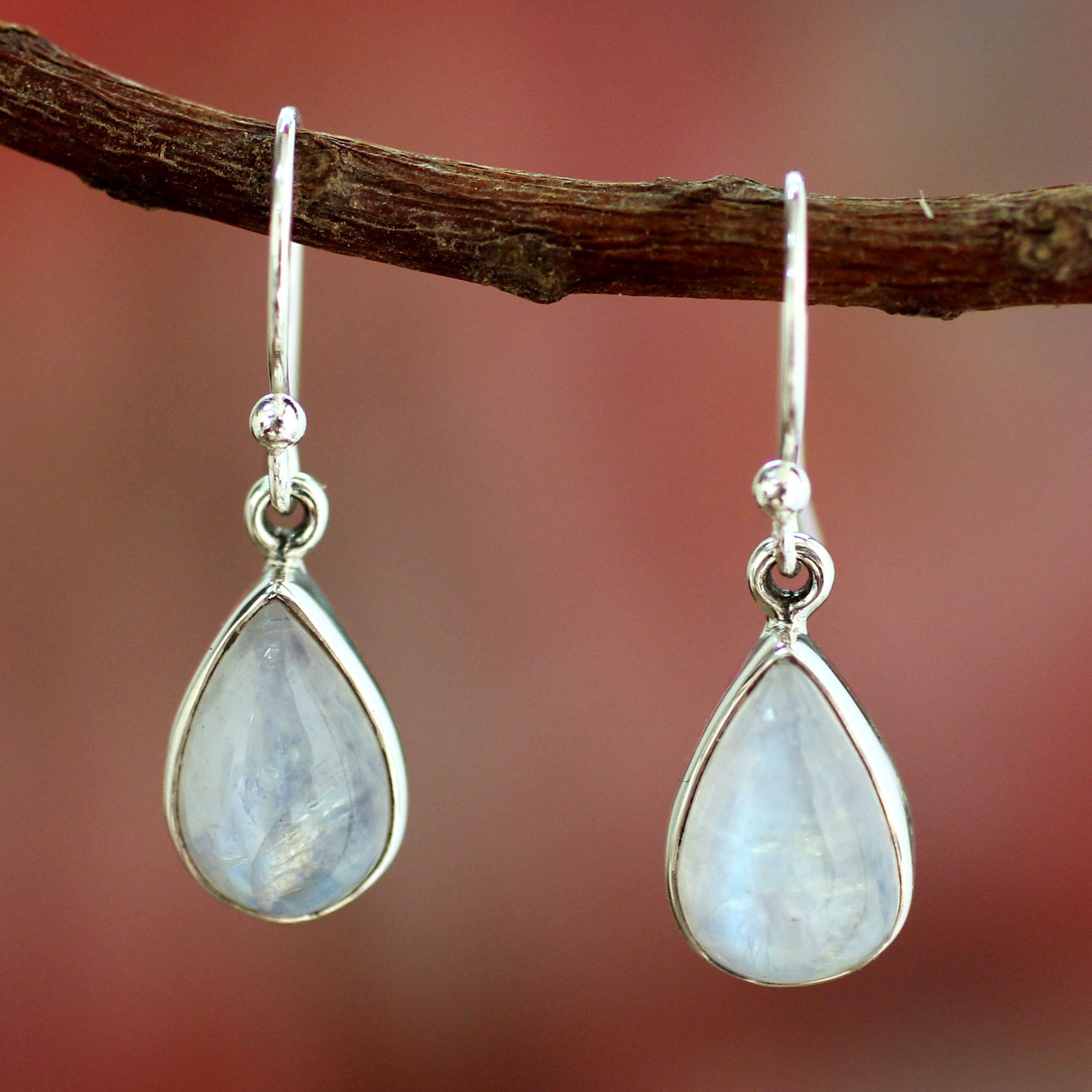 Rainbow moonstone earrings silver Clearance