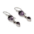 Amethyst dangle earrings, 'Violet Distinction' - Handcrafted Amethyst Jewelry Sterling Silver Earrings