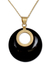 Gold vermeil onyx pendant necklace, 'Skylight' - Gold Vermeil Onyx Necklace jewellery from India (image 2a) thumbail