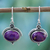 Sterling silver dangle earrings, 'Royal Purple' - Composite Turquoise and Sterling Silver Earrings thumbail