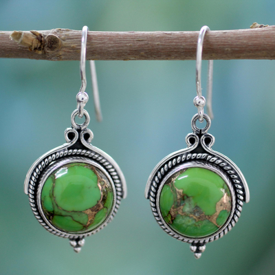 Green Sterling Silver Earrings Fair Trade Jewelry - Splendor | NOVICA