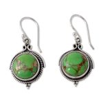 Sterling silver dangle earrings, 'Splendor' - Green Sterling Silver Earrings Fair Trade Jewelry