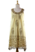 Embellished dress, 'Gujarat Glitz' - Beige Beaded A-Line Golden Dress with Beadwork (image 2c) thumbail