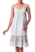 Cotton sundress, 'Summer in Jaipur' - Women's Cotton Floral Sundress with Beaded Accents (image 2a) thumbail