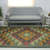 Jute rug, 'Kashmir Kaleidoscope' (6x9) - Jute Area Rug Natural Dyes Indian Dhurrie (6x9) (image 2) thumbail