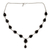 Onyx Y-necklace, 'Midnight Teardrop' - Indian Onyx and Sterling Silver Y Necklace