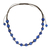 Chalcedony Shambhala-style necklace, 'Blissful Harmony' - Cotton and Chalcedony Beaded Shambhala-style Necklace thumbail