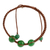 Beaded Shambhala-style bracelet, 'Protection' - Handcrafted Cotton Shambhala-style Green Onyx Bracelet