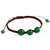 Beaded Shambhala-style bracelet, 'Protection' - Handcrafted Cotton Shambhala-style Green Onyx Bracelet