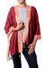 Silk shawl, 'Bhagalpur Sunshine' - Artisan Crafted Wrap Indian Silk Red Shawl