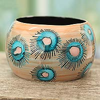 Featured review for Wood bangle bracelet, Blue Anemone