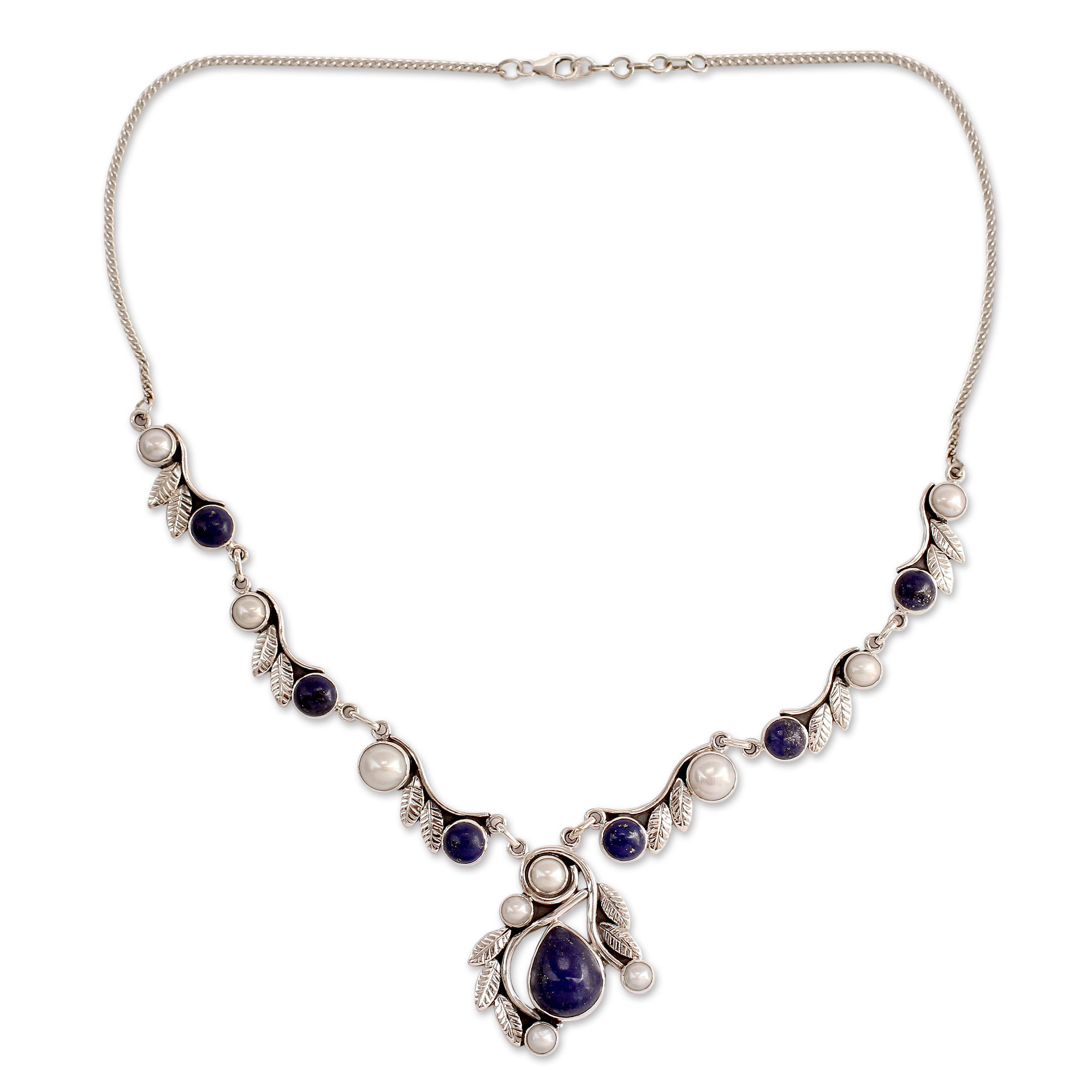 UNICEF Market | Pearl Lapis Lazuli and Sterling Silver Necklace from ...