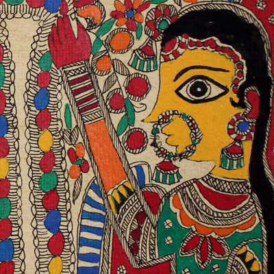 Madhubani painting - Rama and Sita Wed | NOVICA