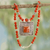 Halskette mit Karneol-Anhänger - Halskette aus Karneol und Sterlingsilber, indischer Schmuck
