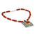 Carnelian pendant necklace, 'Mughal Fire' - Carnelian and Sterling Silver Necklace Indian Jewelry