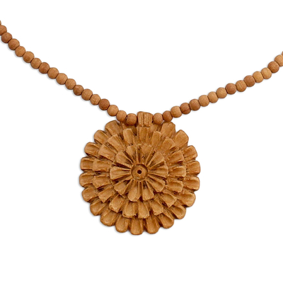 wooden flower necklace