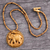 Hand carved wood necklace, 'Elephant Fortune' - Hand Crafted  Wood Necklace Indian Jewelry thumbail
