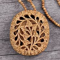 Featured review for Wood flower necklace, Elephant Revelations