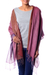 Silk and wool shawl, 'Twilight Shimmer' - Handcrafted Wrap Silk Wool Blend Shawl (image 2a) thumbail
