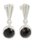 Onyx dangle earrings, 'Mumbai Serenade' - Hand Made Modern Sterling Silver and Onyx Earrings