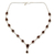 Garnet Y-necklace, 'Halo of Beauty' - Garnet Necklace Sterling Silver Artistmade Jewelry (image 2a) thumbail
