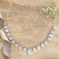 Featured review for Rainbow moonstone necklace, Luminous Light