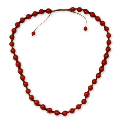 Fair Trade Cotton Beaded Agate Necklace