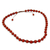 Agate Shambhala-style necklace, 'Rajasthani Red' - Fair Trade Cotton Beaded Agate Necklace (image 2b) thumbail
