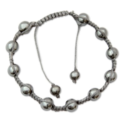 Hematite Shamballa Bracelet Handmade in India
