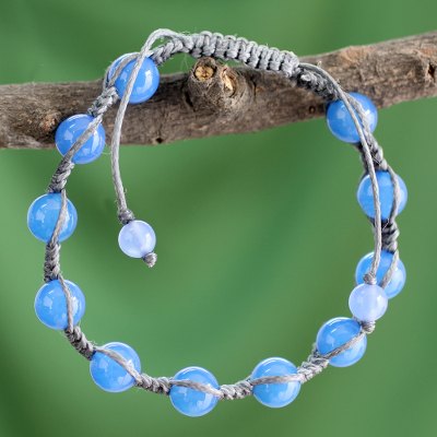 Chalcedony Shambhala-style bracelet, 'Eternal Harmony' - Chalcedony Shambhala-style Bracelet