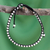 Sterling silver Shambhala-style bracelet, 'Dewdrop Glow' - Fair Trade Cotton Sterling Silver Cord Bracelet from India (image 2) thumbail