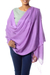 Silk and wool shawl, 'Lavender Orchid' - Silk Wool Shawl Wrap from India (image 2b) thumbail